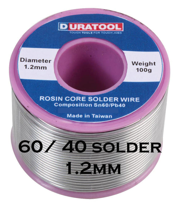 Solder Wire 60/40 Lead , Rosin Core Flux 1.2mm, 100g Low Melting Point