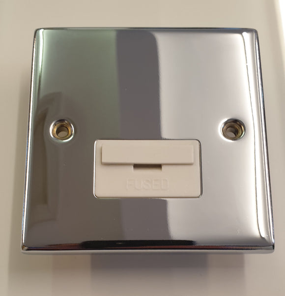 Fused Connection unit 13A Unswitched  Polished Chrome